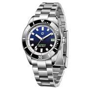 WISHDOIT Reloj de buceo para hombre de 15 ATM, movimiento automático NH35, reloj de pulsera mecánico automático, dureza de cristal de zafiro, cómoda correa de acero inoxidable, reloj súper luminoso