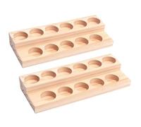 WishesMar 2 Piezas Soporte de Madera de Almacenamiento de Aceite Esencial de 11 Ranuras - Organizador Estante de Almacenamiento 5-15ml de Botellas de Aceites Esenciales y Perfume Presentación