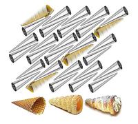 WishesMar Juego de 30 Piezas Molde de Croissant Set Molde de Acero Inoxidable de Cannoli Tubos Molde en Rollo Cono de Crema para Hornear en la Cocina - Longitud 12.7cm