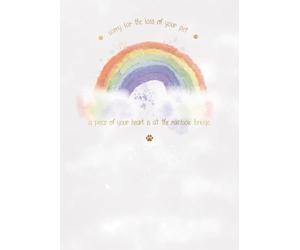 Wishing Well Tarjeta de condolencias para mascotas | Thinking Of You After Loss Of A Pet | Rainbow Design Studios 5 x 7