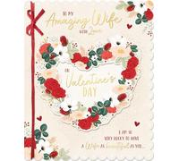 Wishing Well Tarjeta de San Valentín acabada a mano en caja de lujo To my Amazing Wife con cinta y lámina dorada Highlights Studios. Tamaño: 20,3 x 25,4 cm