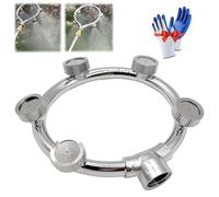 Wishlistt Multifunctional Ring-Shaped Nozzle, Heavy Duty Atomizing Spray Head with G3/8 Thread, Adjustable Misting Nozzle for Garden Watering, Car Washing, and Industrial Cooling(5 nozzles)