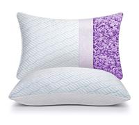 WISHSMILE ZASTION - Juego de 2 almohadas refrescantes de espuma viscoelástica triturada para dormir frío, tamaño Queen, con cremallera, firmeza ajustable para dormir de lado, boca arriba y boca abajo,