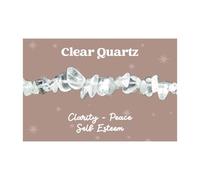 WishStrings Pulsera elástica con cuentas de cuarzo transparente | Cristal para claridad, paz y autoestima | Regalo de curación energética para meditación, atención plena y equilibrio espiritual, talla