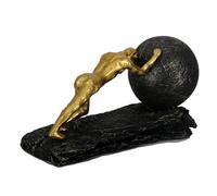 Wisifayardin Escultura de sísifo de Bola Pesada de Bronce - Estatua de Luchador - Decoración Moderna de Resina para Oficina o Sala de Estar, Adorno de Figura de Deportista y decoración de esculturas