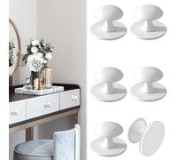 WISIRENT 6 Piezas Blanco Tiradores Adhesivos para Cajones, Tiradores Autoadhesivos para Muebles Tirador Adhesivo Puerta Corredera, Tirador de Puerta Autoadhesivo Pomos de Cajón de Gabinete