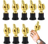 WISIRENT 8 Piezas Trofeo Pulgar hacia Arriba, Mini Trofeo Pulgares Arriba Medallas Futbol Personalizadas Trofeos, Mini Mano Trofeo Trofeos de Plastico Oro para Deportes, Competiciones Escolares