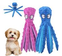Wiskerspot Octopus Toy for Dogs，Stuffing Free Octopu Dog Toys,Wiskerspot Com Octopus Toy,Eco-friend Octopus Plush，Resistant to Chewing and Squeaking, Suitable for Puppies and Small Dogs (2PCS Purple)