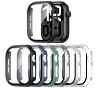 WISKII Paquete de 6 Fundas compatibles con Apple Watch Series 10 de 46 mm con Protector de Pantalla de Vidrio Templado, policarbonato Duro Ultrafino, Funda Completa a Prueba de Golpes para iWatch