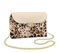 Wismoutput Bolso de hombro para mujer, bolso cruzado de cuero con cartera, juego de bolsos 2 en 1, Estampado de leopardo marrón