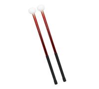 wisoolkic 2 baquetas de fieltro para timbales de aleación para educación musical, tambor de loto, tambor de mano, rojo, 39.7 x 3.6 x 1.5 cm