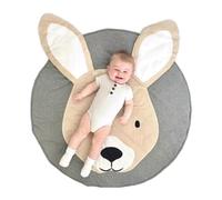 wisoolkic Alfombra de Suelo con Animales encantadores, fácil de Manejar y Lavable, sensación de Tacto, Manta de Juego para Gatear, poliéster, canguros