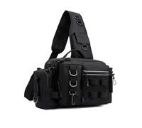 wisoolkic Bolsa para Aparejos con bandejas Cuenta con un,Negro | principal y bolsillos laterales Equipo y accesorios de pesca Mochila On Go Caja para aparejos de pesca Bolsa Kast