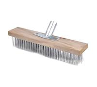 wisoolkic Cabezal de cepillo para fregar pisos de acero inoxidable que llega a puntos difíciles en cubiertas Para madera y superficies concreto Cabezal cepillo para fregar pisos Escoba cubierta acero