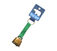wisoolkic Campana de oso para exteriores, potente, para hacer ruido, para mascotas, de metal, para senderismo, camping, aventura, equipo de seguridad, Correa Verde Bronce, 12 x 3.5 cm