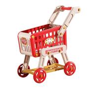 wisoolkic Carrito de Compras para niños: una Forma de estimular la Creatividad y Aprender sobre el Proceso Compra. Carrito Juguete con Ruedas. , Rojo , 46.5 x 26 x 51 cm