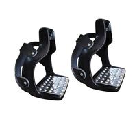 wisoolkic Estribos de aluminio premium para montar a caballo. Estribos para silla de montar que brindan una experiencia conducción segura con ranura antideslizante. Ecuestre occidental ligero.