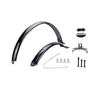 wisoolkic Guardabarros Delantero y Trasero para Bicicleta de 26 Pulgadas, portátiles, Resistentes, con Soporte Plateado, Tirante Negro, 26 Pulgadas