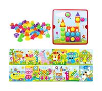 wisoolkic Juego Educativo de Tablero de Mosaico para niños 2, 3 y 4 años. Desarrolla la destreza Manual y el reconocimiento Patrones. Divertido Juego Tablero Mosaico. Juguetes educativos para