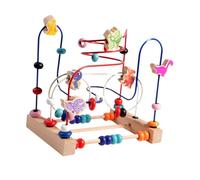 wisoolkic Juguete Educativo de para Madera con Forma de ábaco y Cuentas Circulares Que fomenta el Desarrollo con un Divertido Laberinto Cuentas para una interacción Colorida. Laberinto Dinosaurio