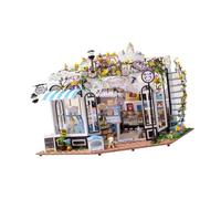 wisoolkic Kits de casa de muñecas Artesanía Rompecabezas 3D con luz Casa en Miniatura Bricolaje pequeña Tienda Mascotas Decoraciones para Cada Espacio Kits en Miniatura muñecas para