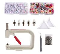 wisoolkic Kits prácticos de máquina para engastar perlas con diversos accesorios. Camisetas, sombreros, bolsos y manualidades. El paquete incluye: 1 máquina para engastar perlas, kits de para, #18