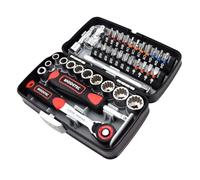 wisoolkic Mini juego de llaves de trinquete acero al cromo vanadio para facilitar el mantenimiento la bicicleta, juego llaves vaso y puntas vástago hexagonal 1/4, vaso