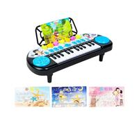 wisoolkic Piano portátil para niños con 24 Teclas Que no se ensucian, Divertido Juguete Educativo con reconocimiento de Colores y Que fomenta la Confianza. Piano con Libro de música para niños