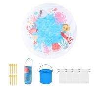 wisoolkic Piscina Infantil Esencial para el día de Playa con Manta para bebés, Manta de Playa y Piscina Infantil de poliéster, Juguetes de Playa, rotundidad, 1.4 m x 1.4 m