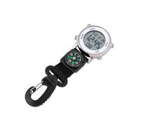 wisoolkic Reloj de nailon de moda con brújula para senderismo, explorador, atmosférico, manecillas, entusiastas, reloj para senderismo, esfera plateada