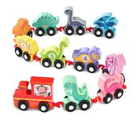 Wisplye Juguete de Madera del Tren del Número 1-10 del Dinosaurio Montessori Juguetes Educativos Aprende a Contar, Navidad Regalo para Niños Niñas 1 2 3 Años