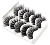 Wispy Beauty Pestañas postizas naturales, pestañas largas 3D, pestañas postizas en racimo, ojos de gato, maquillaje, volumen ligero, cortas, mullidas, visón, multipack