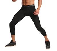 WISREMT Pantalones de compresión Pantalones de Baloncesto para Hombre con Rodilleras Protector Gear 3/4 Medias de compresión Leggings