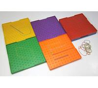 WISSNER Juego de 6 geoboards de Doble Cara en 6 Colores, Multicolor (Wissner081627.000)