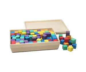 WISSNER® aktiv lernen - Colorido cubos de RE-Wood (150 piezas) 2cm - RE-Wood®