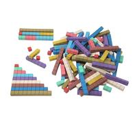 WISSNER Aktiv lernen - Varillas computacionales en 10 Montessori - Colores, Hechos de RE-Wood®, 100 Piezas en una Caja de cartón con Instrucciones