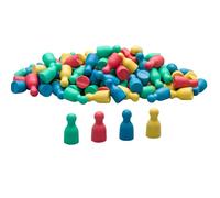 WISSNER Aprende activamente 100 Figuras/Conos de Halma/Cono meeples en 4 Colores (25 Unidades en Rojo, Verde, Azul, Amarillo) - RE-Wood Accesorios para Juegos de Mesa, (200200.000)