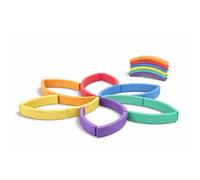 WISSNER® Juego de 24 piedras de arco de madera de colores para niños, juguetes creativos para niños, juguetes de madera Montessori para fomentar la imaginación, las habilidades motoras finas y el