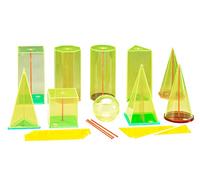 WISSNER- Juego de Formas de Cuerpo 15cm 10 Geobodies con Secciones y Ejes centrales, Color Amarillo, Verde, Rojo (039510.000)