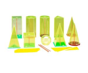 WISSNER- Juego de Formas de Cuerpo 15cm 10 Geobodies con Secciones y Ejes centrales, Color Amarillo, Verde, Rojo (039510.000)