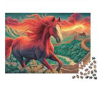 Wisteria Horse 1000 Pieces Premium Cardstock Arte Steed de Fuego Jigsaw Puzzle for Adults Decompression Creativity Wall Decor Best Gift for Women Men Friends 52x38cm/1000pcs