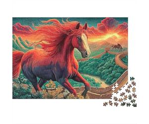 Wisteria Horse 1000 Pieces Premium Cardstock Arte Steed de Fuego Jigsaw Puzzle for Adults Decompression Creativity Wall Decor Best Gift for Women Men Friends 52x38cm/1000pcs