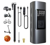 Wistrue 6000mAh Mini Compresor Aire Portatil, 150PSI Bomba de Aire Bicicleta Electrica con Pantalla LCD Digital, Inflador Ruedas Coche para Scooters, Moto, Bicicletas, Pelotas