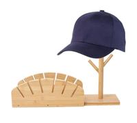 Wisylizv Baseball Cap Holder - Wooden Multi Purpose Desk Display Stand With Divided Compartment | Baseball Hat Organizer | Wood Hat Rack, Desktop Cap Storage Shelf For Bedroom Closet