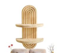 Wisylizv Bohemian Oval Solid Wood Wall Shelf - Creative Boho Arch Floating Shelf | Decorative Wood Organizer For Nurseries & Vanities | Durable Vintage Aesthetic Display Stand