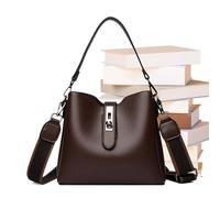 Wisylizv Bucket Bag - Trendy Vintage Leather Bucket Purse | Shoulder Handbags With Adjustable Straps Leather Tote Wallets For Travel Summer Beach