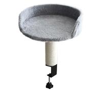 Wisylizv Cama de escritorio para gatos - 360 Rotating Desktop Cat Hammock | Space Saving Adjustable Table Mounted Bed | Plush Iron Sisal Office Kitten Nest All Season Indoor Furniture