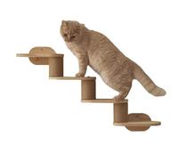 Wisylizv Cat Wall Shelves | Wall Mounted Cat Shelves | Wooden Climbing Ladder Scratcher Tower Playground Station Stairs Floating Bookshelf For Indoor Ceiling Scratching