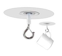 Wisylizv Ceiling Hook - Removable With Safety Lock | Adhesive Ceiling Hooks No Drilling | Damage Free Hanging Loops, No-Drill Wall Protective Sticky Hanger For Rental House Bedroom Party