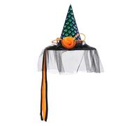 Wisylizv Chapeau de Sorcière d'Halloween - Disfraz de Bouchons de Secoue pour Adultes | Accesorio de deguisement Halloween | Cône Pointu Noir avec Détails Festifs for Fête et Soirée Costume
